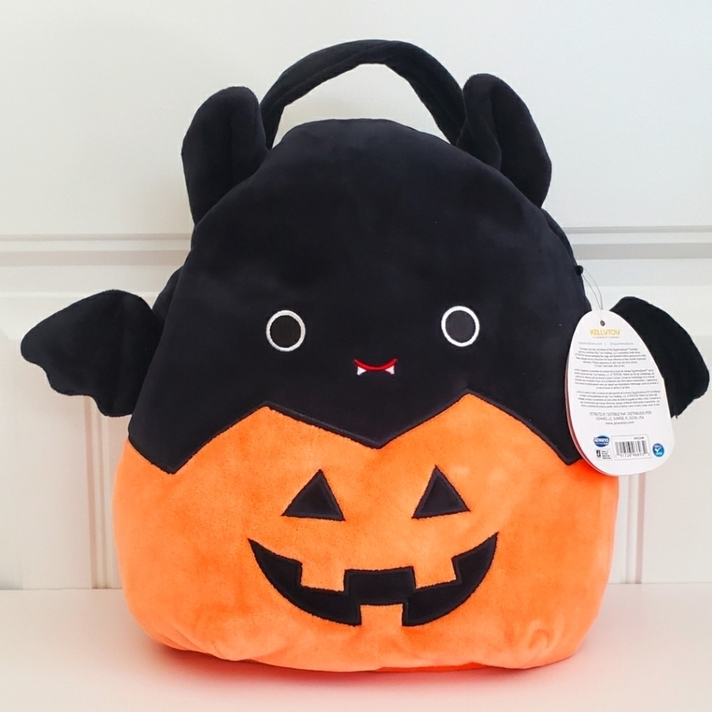 Squishmallow Emily The Bat In Pumpkin Treat Pail